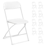 10 Pack Plastic Folding Chair Indoor Outdoor Stackable Seat White