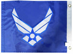 Air Force Wings Blue No Letters 12X18 Double Sided Nylon Embroidered Boat Flag