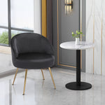 Black Modern Accent Chair Fabric Tufted Velvet Upholstered Armchair Vanity Stool