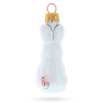 White Bunny Glass Christmas Ornament