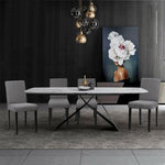 New Set Of 4 Grey Elegant Design Modern Fabric Upholstered Dining Chairs B164