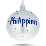 Sun and Stars: Philippines Flag Blown Glass Ball Christmas Ornament 4 Inches