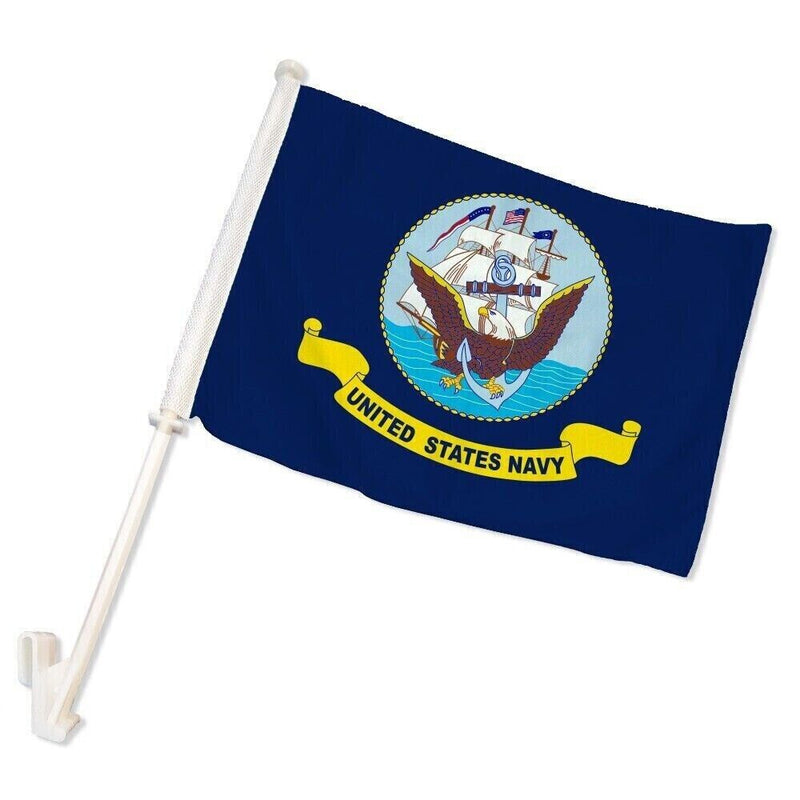 Us Navy Double Sided Car Flag Us Navy Car Window Flag