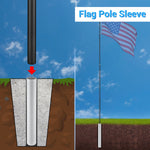 Flag Pole Sleeve For 20 Ft 25 Ft Flagpole Replacement Outdoor Garden House Yard