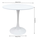 Round Dining Table Tulip Table Mid-Century Modern Coffee Leisure Table White