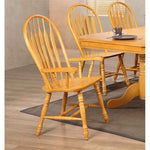 Selections Comfort Windsor Dining Chair with Arms Light Oak Solid Wood Armchair