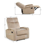 Giantex Recliner Sofa Chair Lounger w/ Arm Storage Footrest & Cup Holder Brown