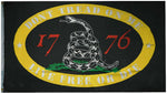 Gadsden 1776 Black DTOM Live Free Or Die NRA 2nd Amendment 100D 3x5 Flag