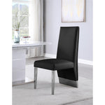 Meridian Furniture Porsha 19"H Black Vegan Leather Dining Chair (Set of 2)