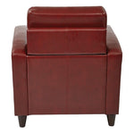 18.75'' Modern Faux Leather Upholstered Club Chair In Red