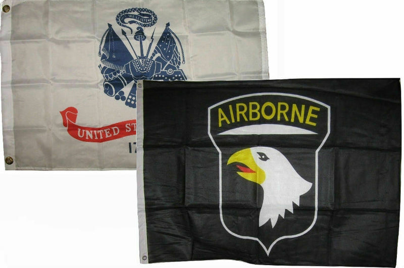 2X3 2'X3' Wholesale Combo Army White & Airborne 101St Black Flags Flag