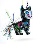 Spooky Halloween Black Cat - Blown Glass Christmas Ornament