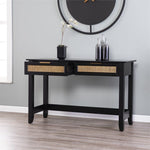 SEI Furniture Chekshire Storage Console in Black-Natural