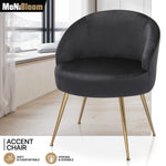 Black Modern Accent Chair Fabric Tufted Velvet Upholstered Armchair Vanity Stool