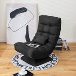 360° Swivel Floor Chair 5-Level Adjustable Lazy Chair w/ Massage Pillow Black