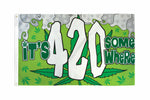 It'S 4:20 Somewhere Flag 3X5Ft 420 Pot Weed Stoner Flag Marijuana Leaf 100D