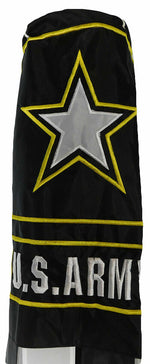 60" U.S. Army Star Black Nylon Embroidered Wind Sock Windsock