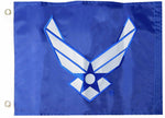 Air Force Wings Blue No Letters 12X18 Double Sided Nylon Embroidered Boat Flag