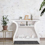 White 3-Tier Console Table Accent Table Hallway Living Room Side Table Display