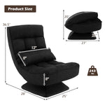 360° Swivel Floor Chair 5-Level Adjustable Lazy Chair w/ Massage Pillow Black