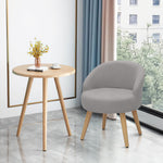 Grey Modern Tufted Velvet Fabric Accent Chair Upholstery Vanity Stool W/Wood Leg