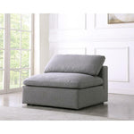 Serene Gray Durable Linen Fabric Deluxe Armless Chair