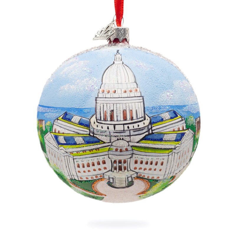 Wisconsin State Capitol, Madison, Wisconsin, USA Glass Ball Christmas Ornament 4