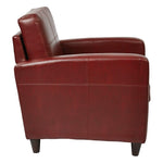 18.75'' Modern Faux Leather Upholstered Club Chair In Red