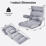 Adjustable Folding Lazy Chair Sofa Lounger Chair 6-position Adjustable Headrest