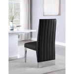 Meridian Furniture Porsha 19"H Black Vegan Leather Dining Chair (Set of 2)