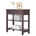 Set Of Two Home Wood Simple Luxury Style End Table With One Drawer 24", Brown