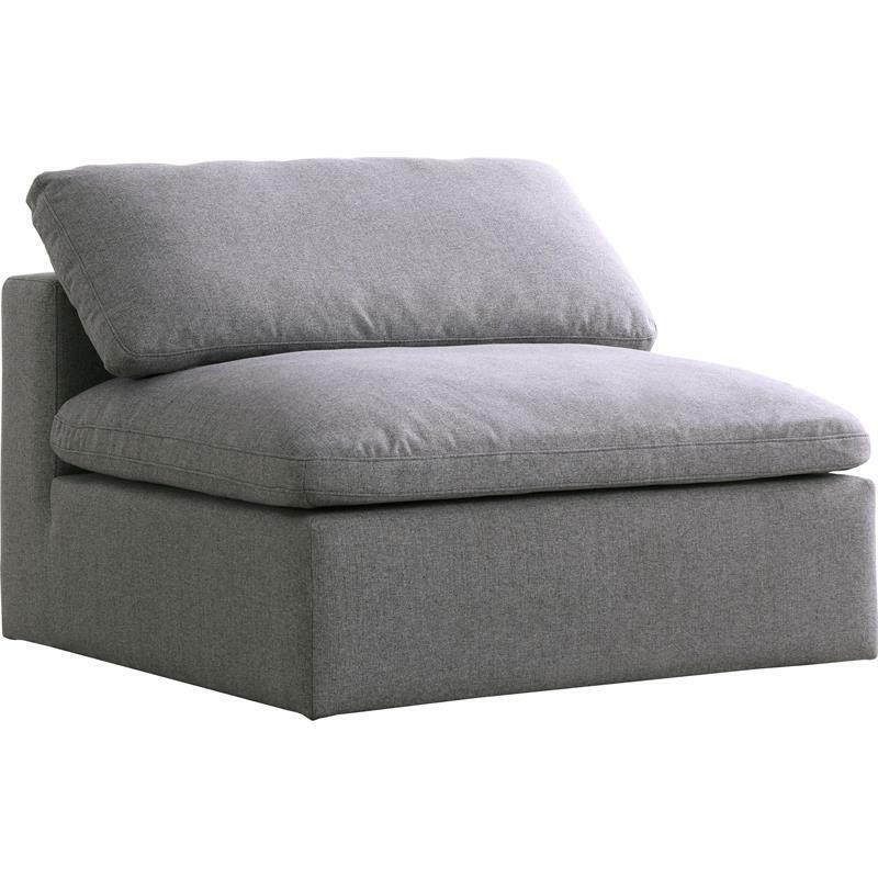 Serene Gray Durable Linen Fabric Deluxe Armless Chair