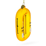 Sunny Yellow Rubber Boat - Blown Glass Christmas Ornament