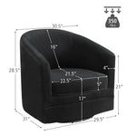 Giantex Set of 2 Swivel Barrel Chair Upholstered Velvet Accent Armchair Black