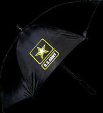 United States Army Star Strong Black 23" Long Rain Wooden Umbrella