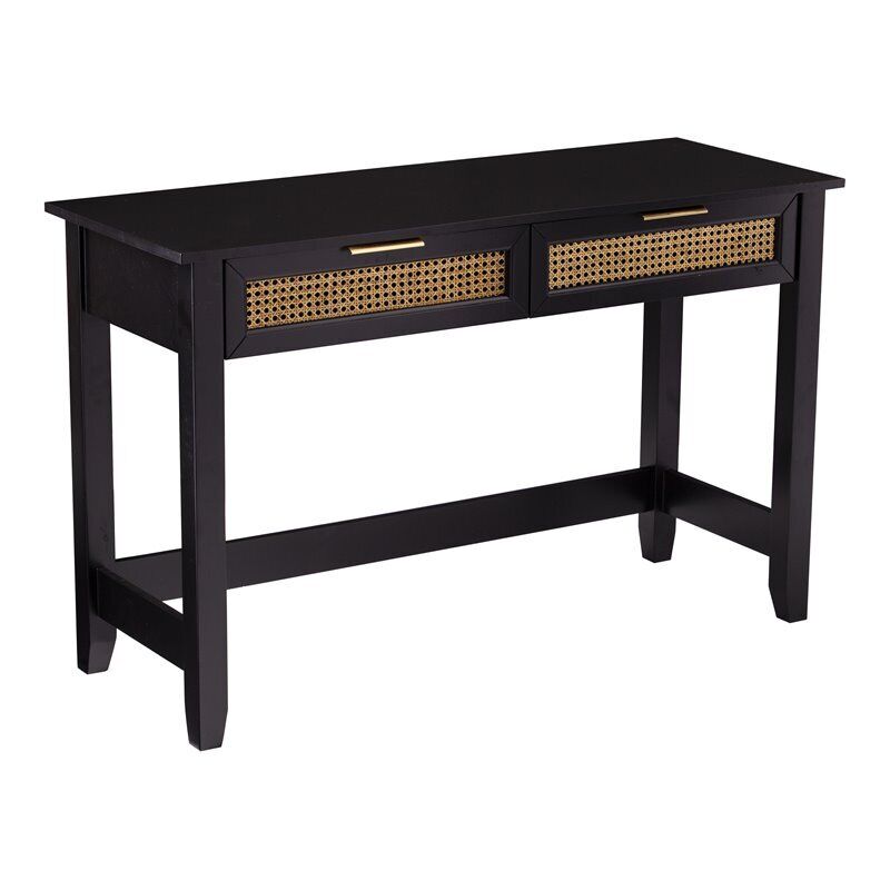 SEI Furniture Chekshire Storage Console in Black-Natural