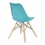 Allen Guest Chair in Teal Blue with Natural Wood Base