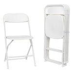 10 Pack Plastic Folding Chair Indoor Outdoor Stackable Seat White