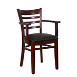 Ladderback Arm Chair In Dark Mahogany