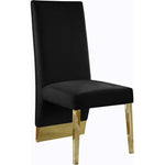 Porsha 19"H Velvet Dining Chair In Black (Set Of 2)