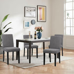 New Set Of 4 Grey Elegant Design Modern Fabric Upholstered Dining Chairs B164