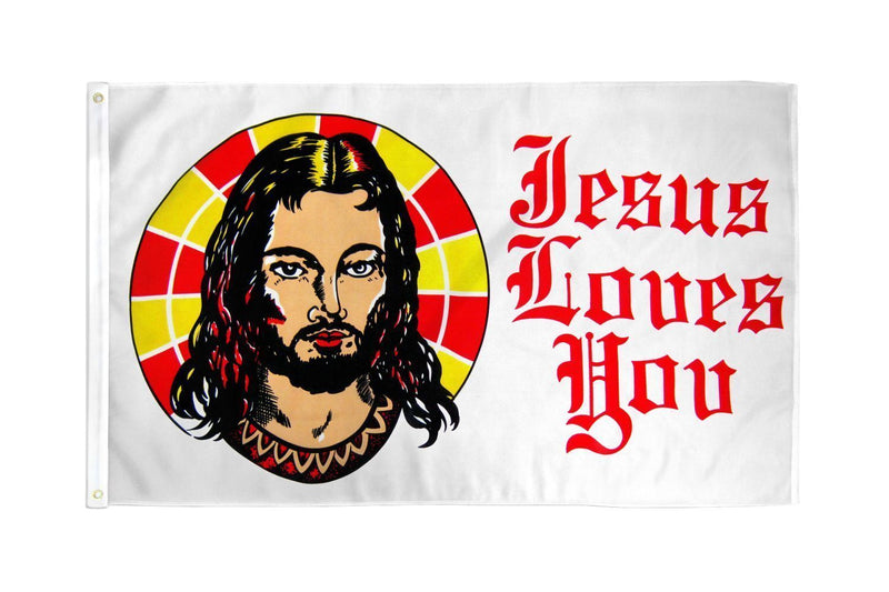 Jesus Loves You Flag 3x5 ft Christ Christianity Church Religious Religion Sunday