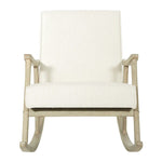 Gainsborough Rocker In Linen Cream Fabric With Brushed Finish Base