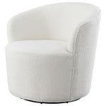 Modern Fabric Upholstered Swivel Barrel Chair White