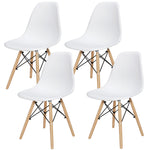 Set Of 4 Dining Chairs For Bar Restaurant Home Living Room Decor Plastic