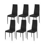 Set of 6 Dining Chair Metal Legs Kitchen Dining Room Seat w/High Backrest Black