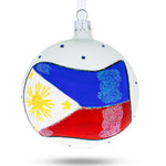 Sun and Stars: Philippines Flag Blown Glass Ball Christmas Ornament 4 Inches