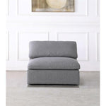 Serene Gray Durable Linen Fabric Deluxe Armless Chair