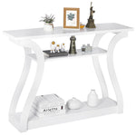 White 3-Tier Console Table Accent Table Hallway Living Room Side Table Display