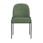 Modern Metal Dining Chair Loden Green Velvet -